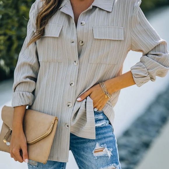 Textured Button Down Shirt - Picture 8 of 11